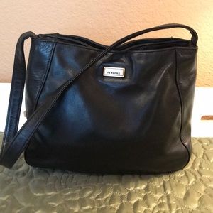 Perlina New York black leather small shoulder bag